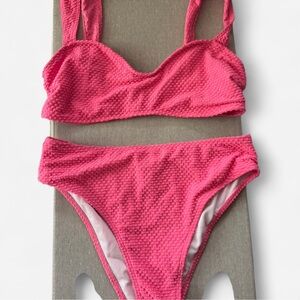 Source Unknown Pink Textured Bikini